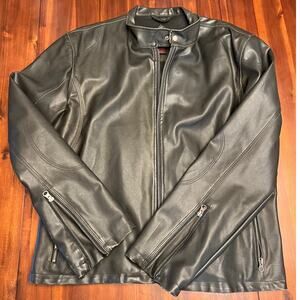 BC Ethic Black Faux Leather Moto Jacket Men’s XL